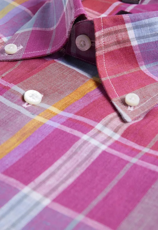 Paul Stuart Sport Shirts Oversized Plaid Linen Sport Shirt Magenta 8211 Men Paul Stuart Sport Shirts Oversized Plaid Linen Sport Shirt Magenta 8211 Men
