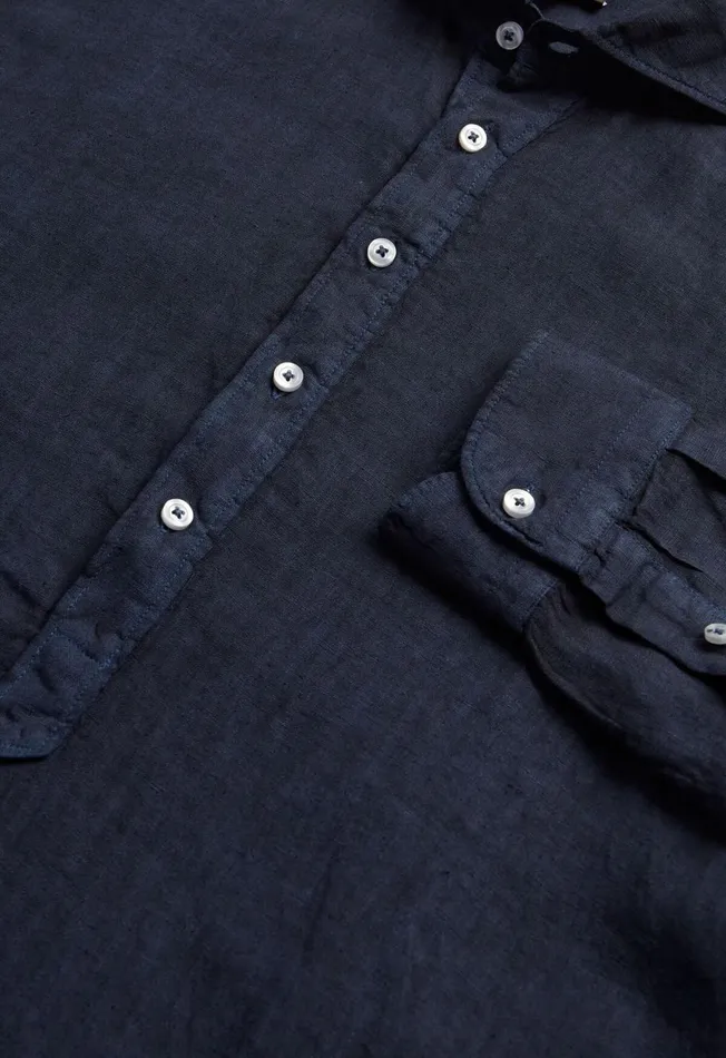Paul Stuart Sport Shirts Washed Linen Pullover Shirt Navy 8211 Men Paul Stuart Sport Shirts Washed Linen Pullover Shirt Navy 8211 Men