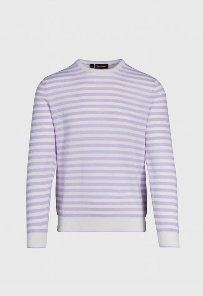 Paul Stuart Sweaters Cashmere and Linen Striped Crewneck Sweater Bluewhite 8211 Men Paul Stuart Sweaters Cashmere and Linen Striped Crewneck Sweater Bluewhite 8211 Men