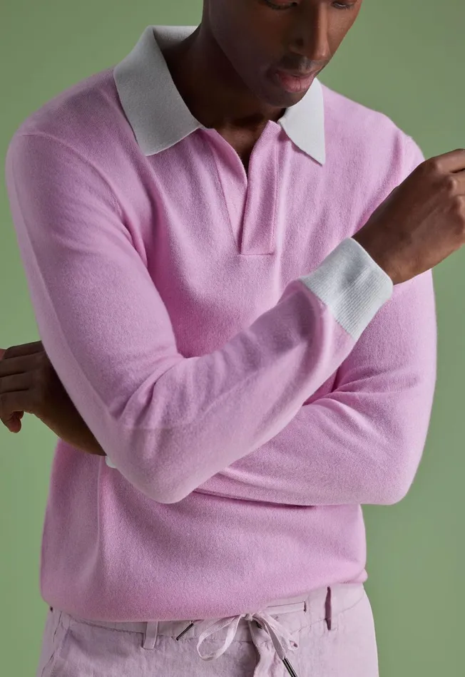 Paul Stuart Sweaters Cashmere Open Collar Polo Light Blue 8211 Men Paul Stuart Sweaters Cashmere Open Collar Polo Light Blue 8211 Men