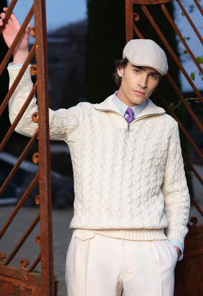 Paul Stuart Sweaters Cotton Cable Zip Neck Pullover White 8211 Men Paul Stuart Sweaters Cotton Cable Zip Neck Pullover White 8211 Men