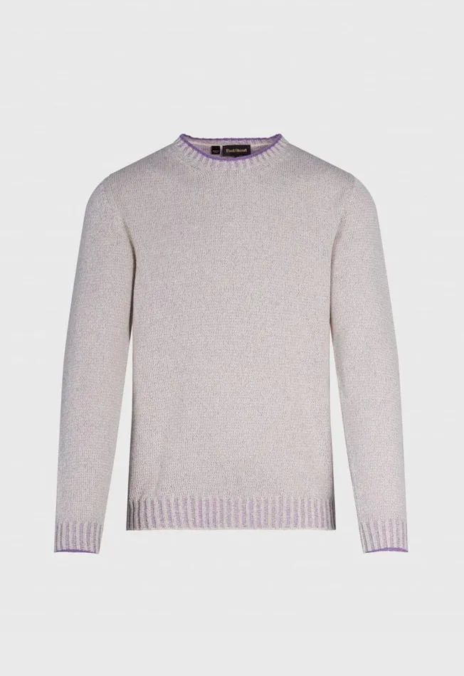 Paul Stuart Sweaters Cotton Moulin Crewneck Sweater Lavender 8211 Men