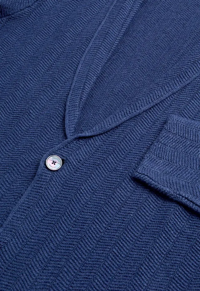 Paul Stuart Sweaters Linen and Cotton Chevron Cardigan Blue Melange 8211 Men Paul Stuart Sweaters Linen and Cotton Chevron Cardigan Blue Melange 8211 Men