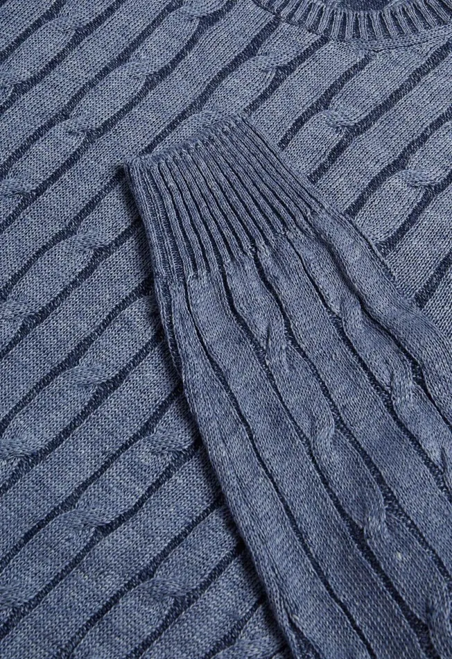 Paul Stuart Sweaters Linen Cable Crewneck Sweater Denim 8211 Men Paul Stuart Sweaters Linen Cable Crewneck Sweater Denim 8211 Men