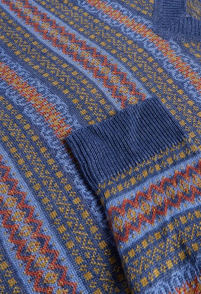 Paul Stuart Sweaters Linen Fair Isle Vneck Sweater Blue 8211 Men Paul Stuart Sweaters Linen Fair Isle Vneck Sweater Blue 8211 Men