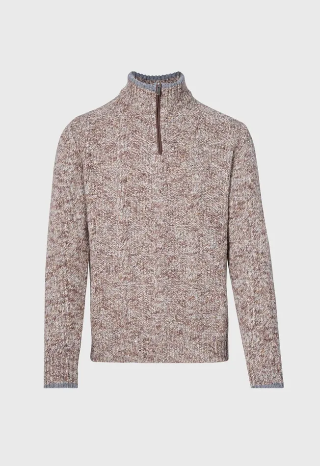 Paul Stuart Sweaters Marled Quarter Zip Sweater Brown Melange 8211 Men Paul Stuart Sweaters Marled Quarter Zip Sweater Brown Melange 8211 Men