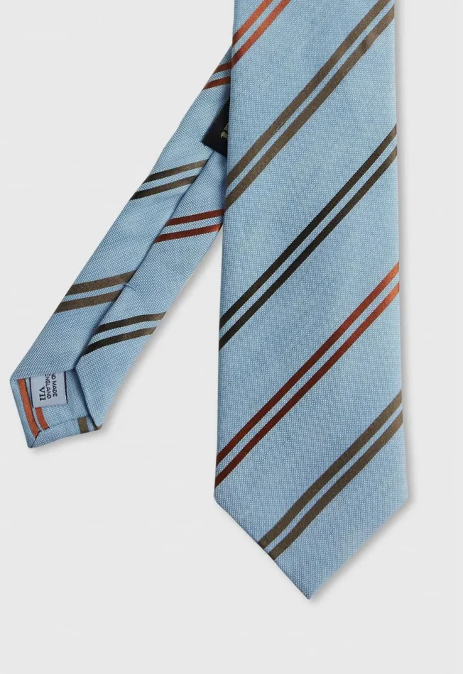 Paul Stuart Ties and Pocket Squares Woven Silk and Linen Stripe Tie Light Blue 8211 Men Paul Stuart Ties and Pocket Squares Woven Silk and Linen Stripe Tie Light Blue 8211 Men