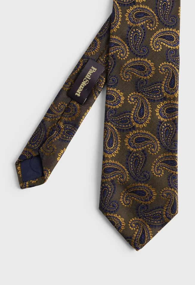 Paul Stuart Ties and Pocket Squares Woven Silk Two Tone Paisley Tie Gold 8211 Men Paul Stuart Ties and Pocket Squares Woven Silk Two Tone Paisley Tie Gold 8211 Men