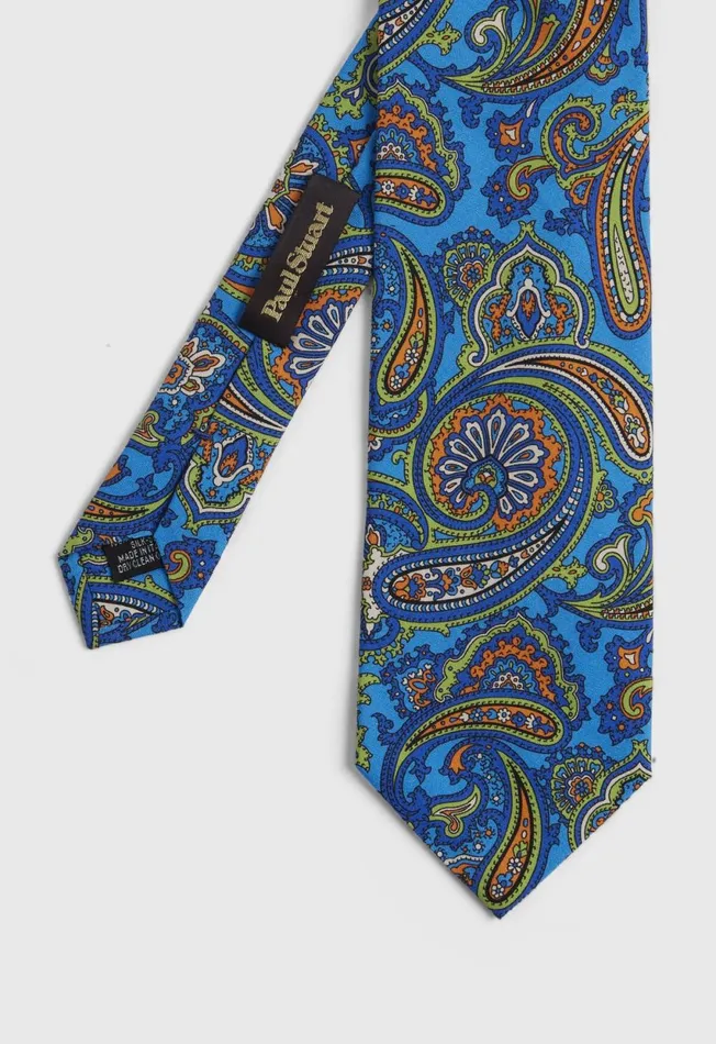 Paul Stuart Ties Bright Paisley Tie Blue 8211 Men
