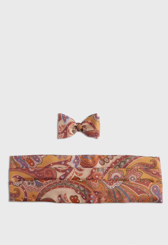 Paul Stuart Ties Printed Silk Paisley Formal Set Gold 8211 Men