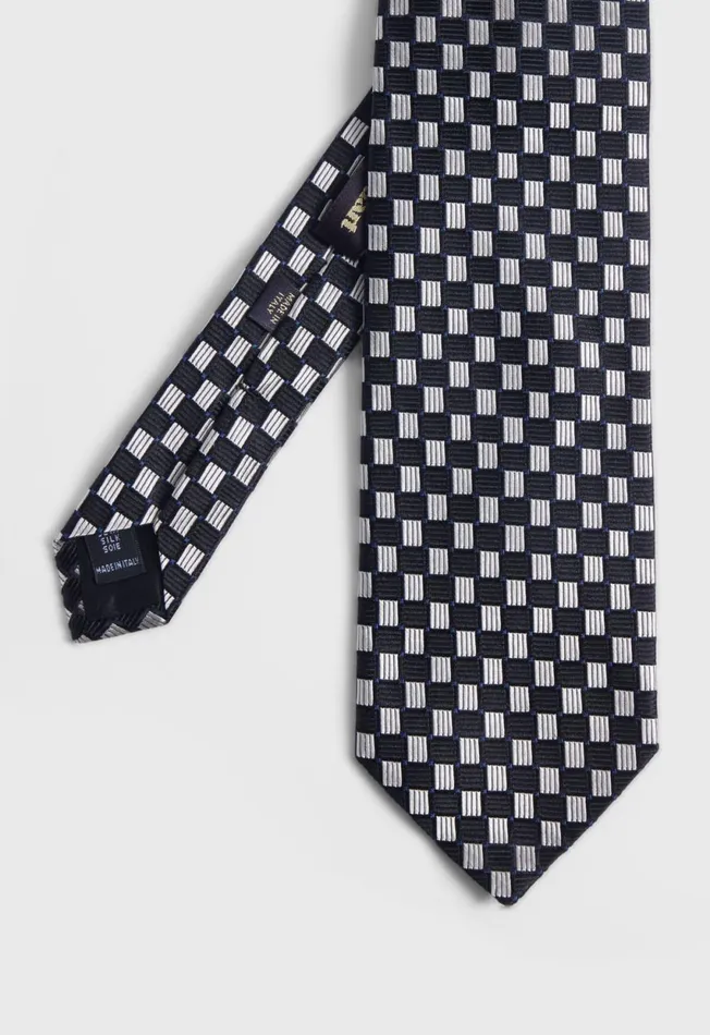 Paul Stuart Ties Silk Jacquard Parquet Tie Charcoal 8211 Men