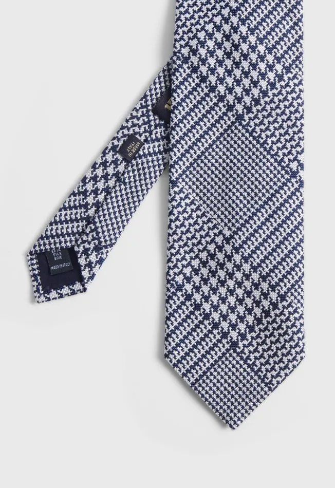 Paul Stuart Ties Silk Jacquard Plaid Tie Blue 8211 Men
