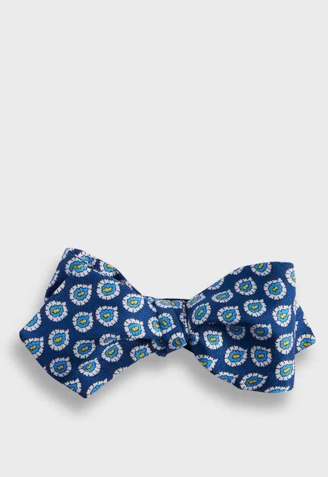 Paul Stuart Ties Silk Twill Micro Floral Bow Tie Blue 8211 Men