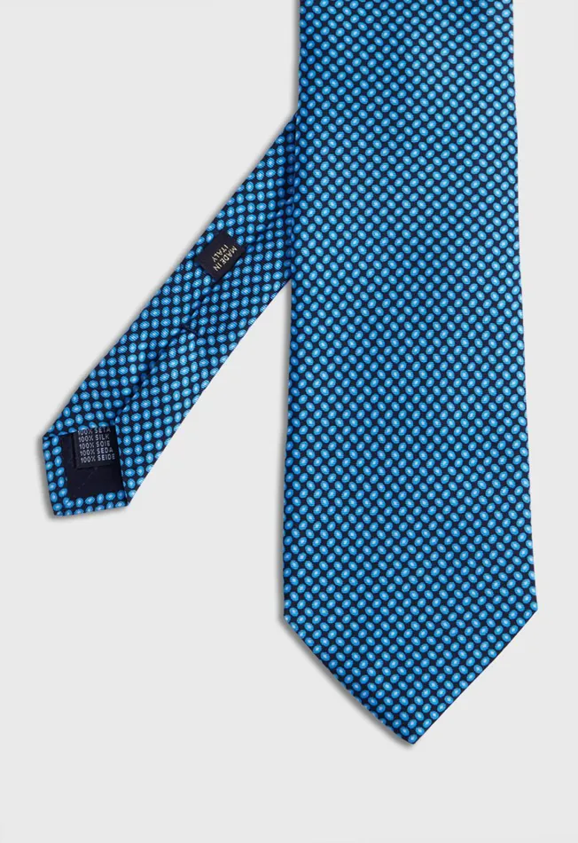 Paul Stuart Ties Silk Twill Micro Medallion Tie Blue 8211 Men