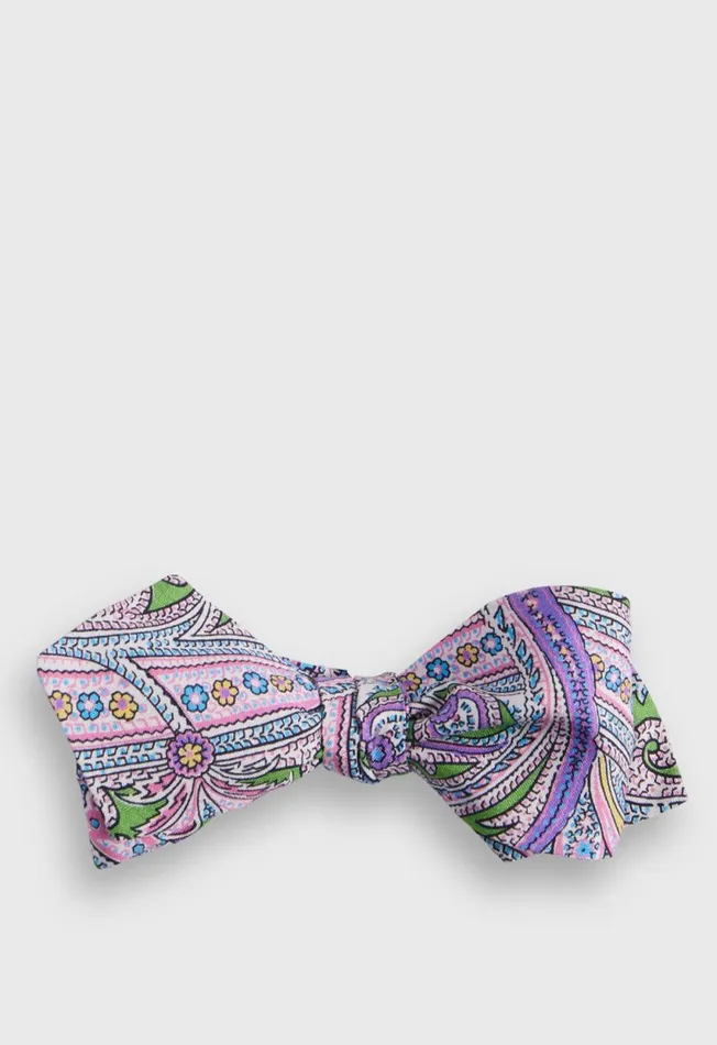 Paul Stuart Ties Silk Twill Paisley Bow Tie Pistachio 8211 Men