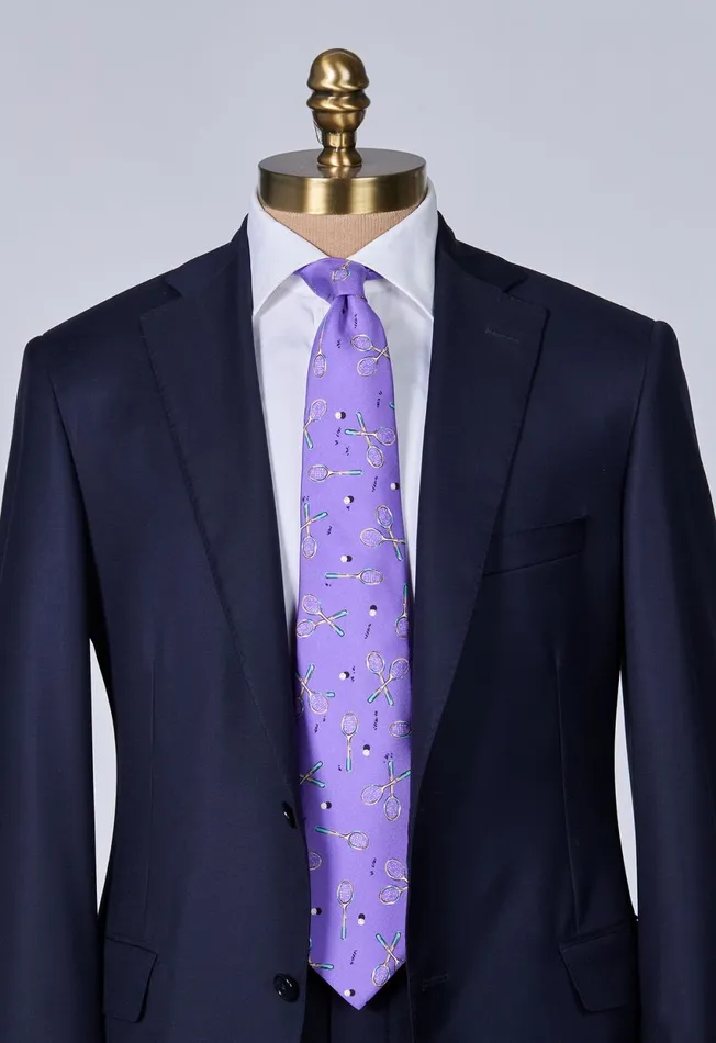 Paul Stuart Ties Silk Twill Tennis Racket Print Tie Purple 8211 Men Paul Stuart Ties Silk Twill Tennis Racket Print Tie Purple 8211 Men