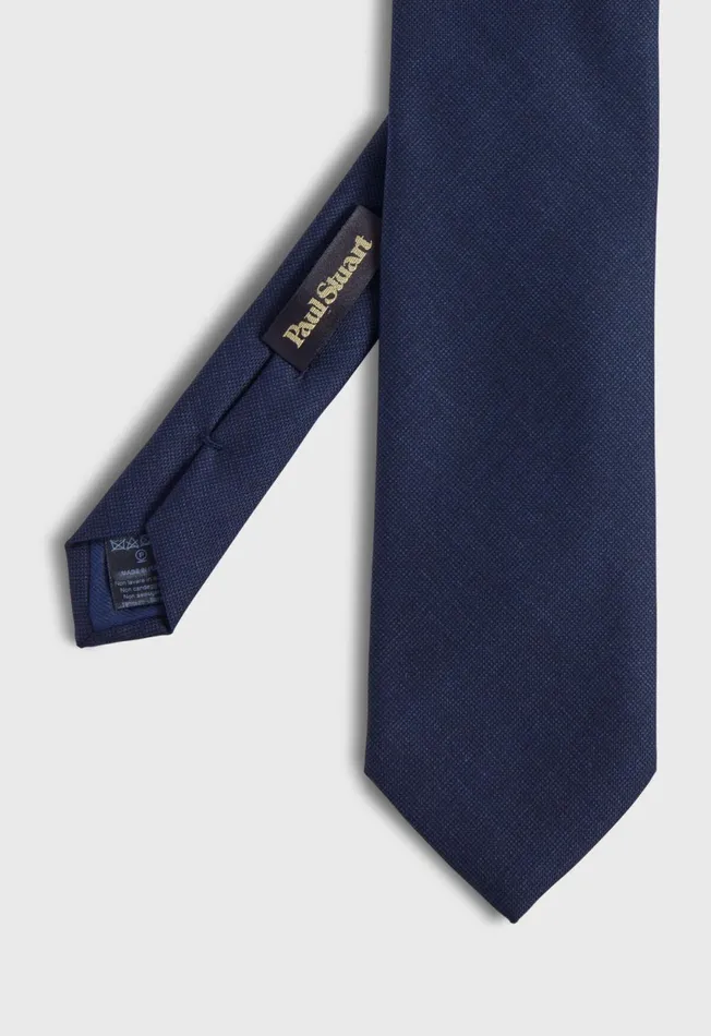 Paul Stuart Ties Solid Wool Tie Navy 8211 Men