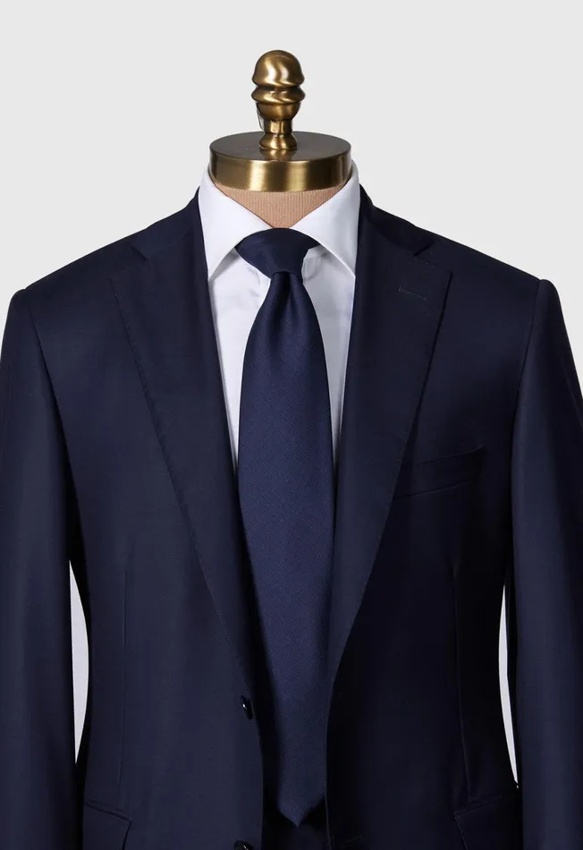 Paul Stuart Ties Solid Wool Tie Navy 8211 Men