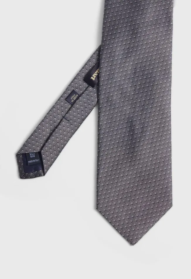 Paul Stuart Ties Woven Silk Micro Pattern Tie Silver 8211 Men