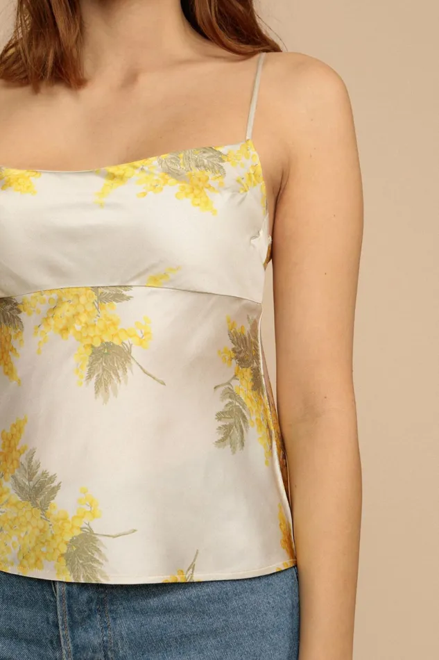 PERLE Top Creme Mimosa Women Rouje Tshirts and Tank Tops