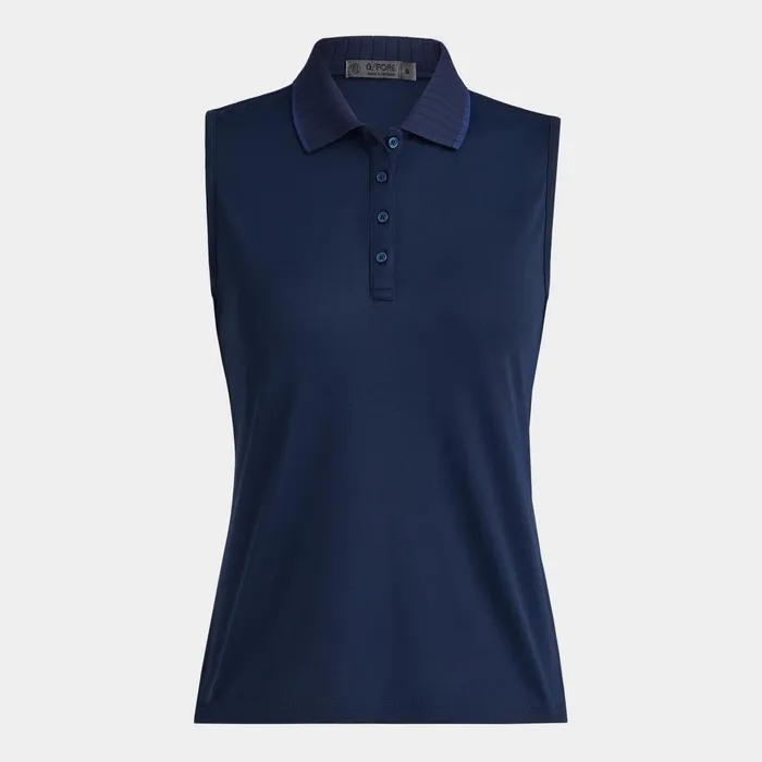 Pleated Collar Tech Piqu Sleeveless Polo Twilight Women GFORE Tops