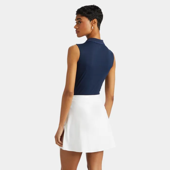 Pleated Collar Tech Piqu Sleeveless Polo Twilight Women GFORE Tops
