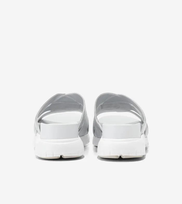 Sandals Women Cole Haan ZERGRAND Slotted Slide Silver Talca Sandals Women Cole Haan ZERGRAND Slotted Slide Silver Talca