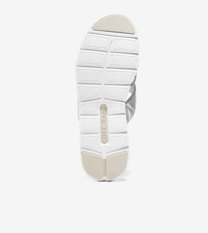 Sandals Women Cole Haan ZERGRAND Slotted Slide Silver Talca Sandals Women Cole Haan ZERGRAND Slotted Slide Silver Talca