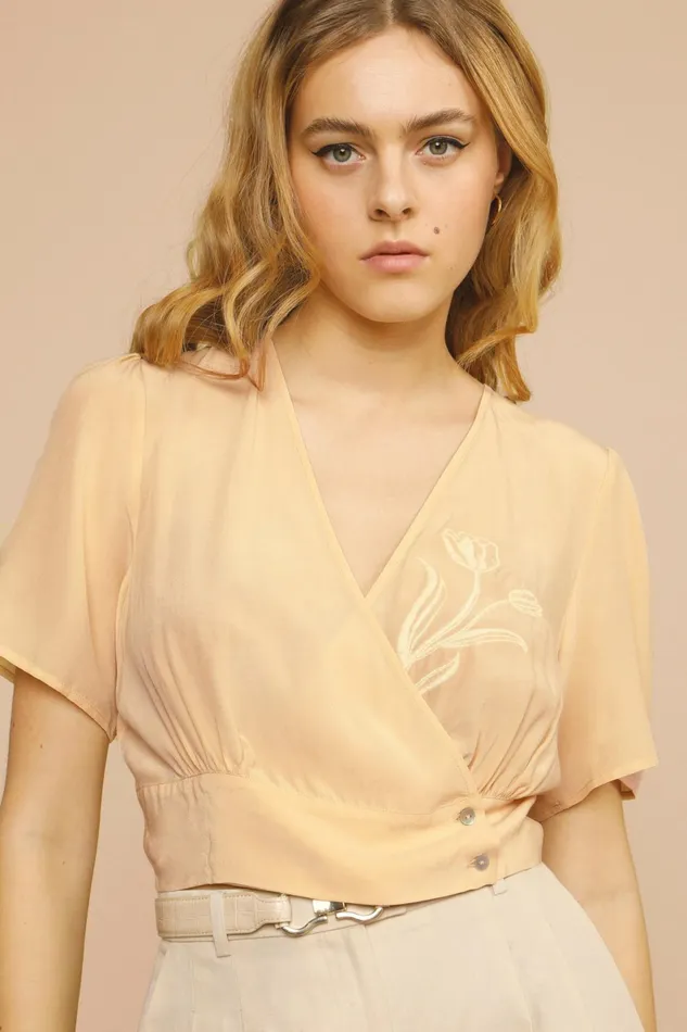 SARAH Top Champagne Women Rouje Blouses and Tops