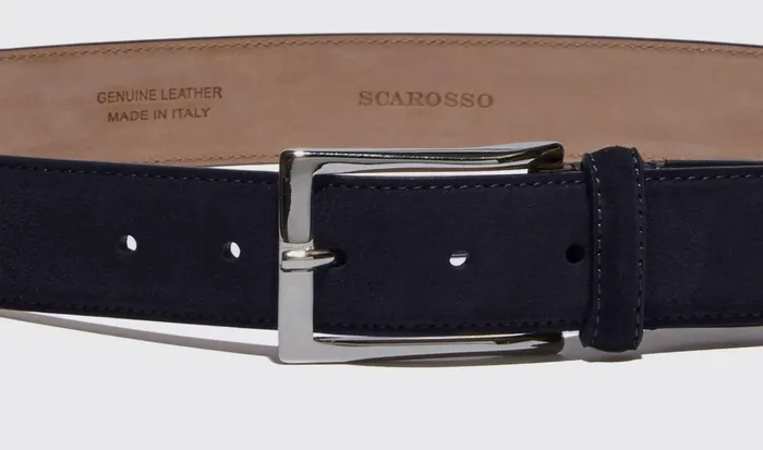 Scarosso Belts Cintura Blu Classica Blue Suede 8211 Men
