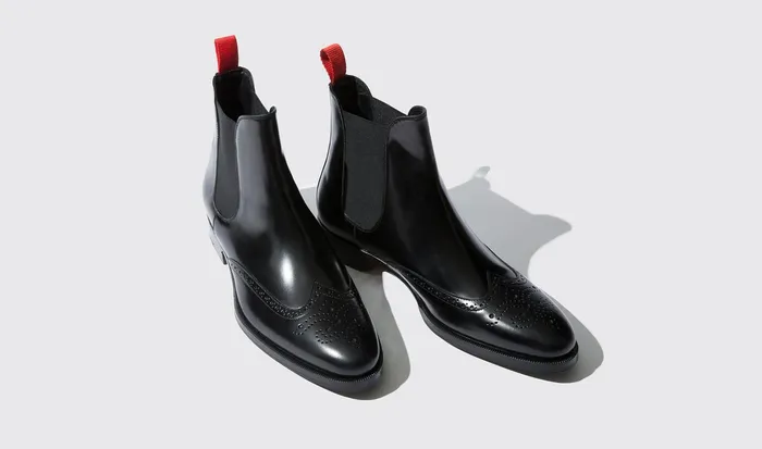 Scarosso Chelsea Boots Dario Nero Black Calf 8211 Men