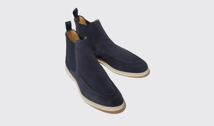 Scarosso Chelsea Boots Eugenia Blu Scamosciata Blue 8211 Suede Leather 8211 Women