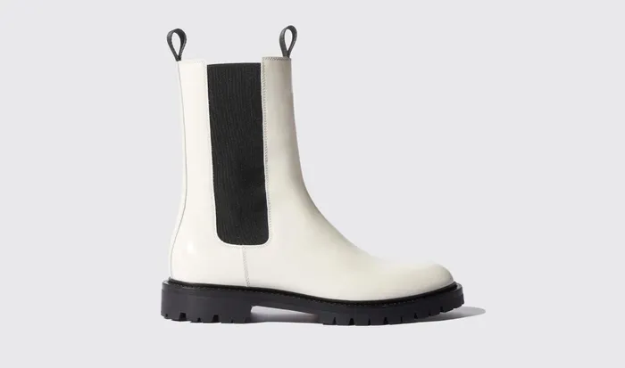 Scarosso Chelsea Boots Wooster Chalk White 8211 Brushed Calf 8211 Men