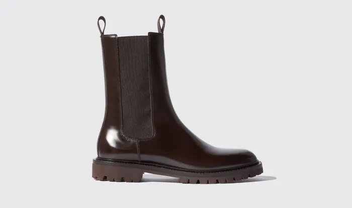 Scarosso Chelsea Boots Wooster Chocolate Brown 8211 Brushed Calf 8211 Men