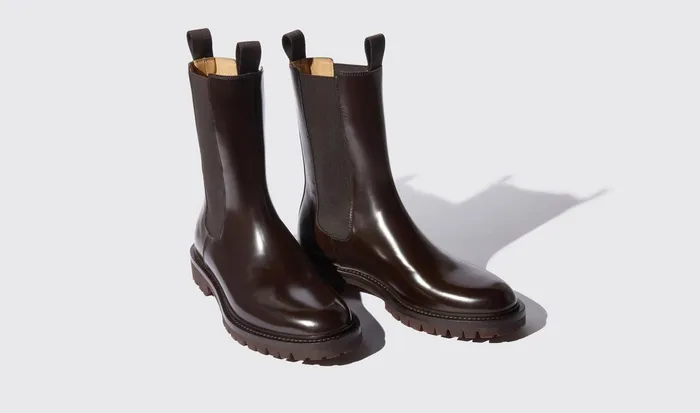Scarosso Chelsea Boots Wooster Chocolate Brown 8211 Brushed Calf 8211 Men