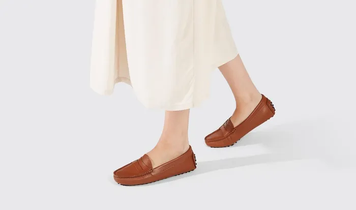 Scarosso Driving Shoes Ashley Cognac Cognac 8211 Calf 8211 Women