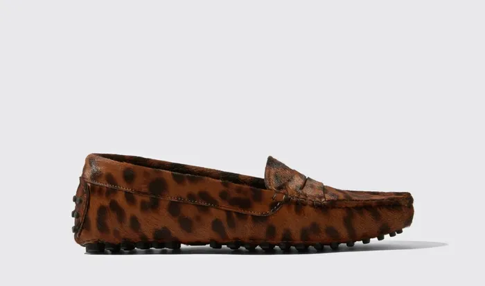 Scarosso Driving Shoes Ashley Leo Leopard Print 8211 Women
