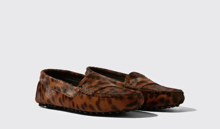 Scarosso Driving Shoes Ashley Leo Leopard Print 8211 Women