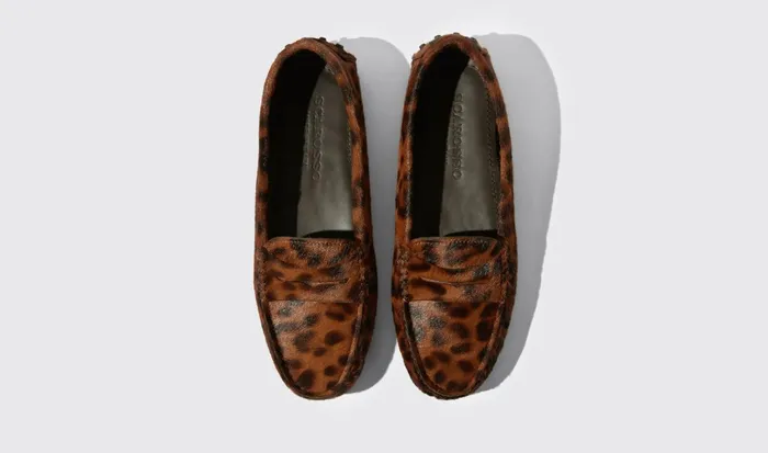 Scarosso Driving Shoes Ashley Leo Leopard Print 8211 Women