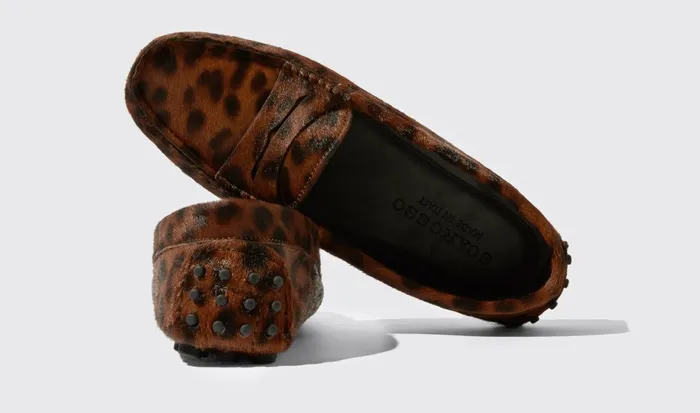 Scarosso Driving Shoes Ashley Leo Leopard Print 8211 Women