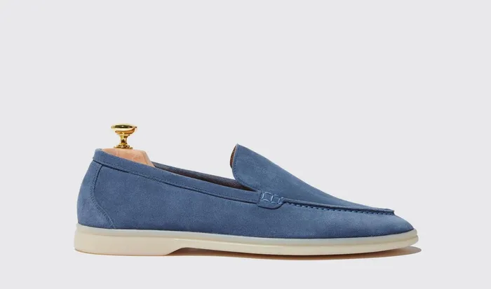 Scarosso Loafers Ludovico Acciaio Scamosciato Steel Blue 8211 Suede 8211 Men