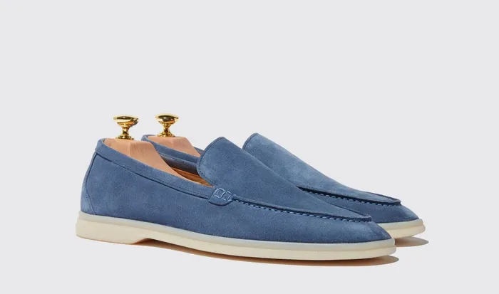 Scarosso Loafers Ludovico Acciaio Scamosciato Steel Blue 8211 Suede 8211 Men