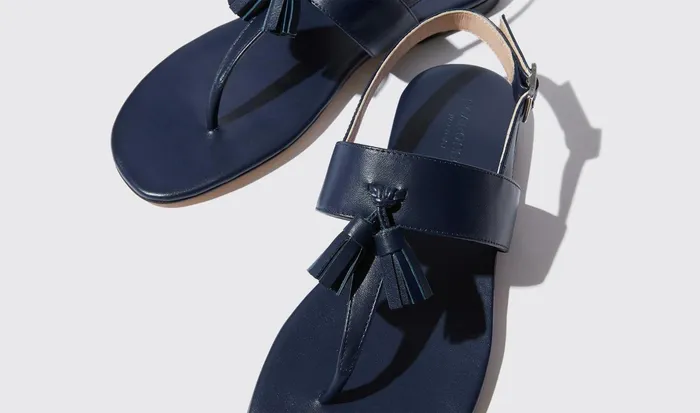 Scarosso Sandals Emma Blu Blue 8211 Calf 8211 Women