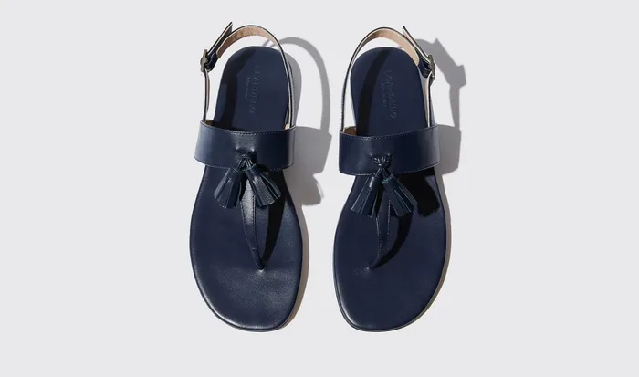 Scarosso Sandals Emma Blu Blue 8211 Calf 8211 Women