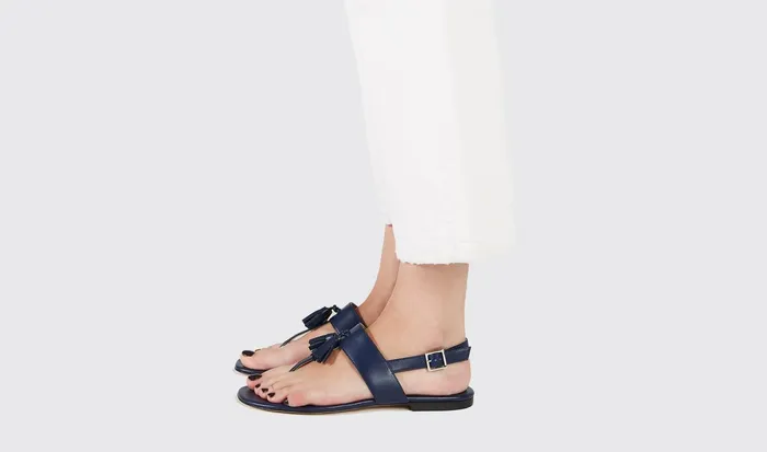 Scarosso Sandals Emma Blu Blue 8211 Calf 8211 Women