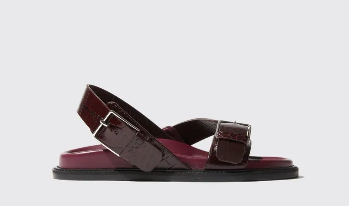 Scarosso Sandals Hailey Burgundy Croco Burgundy 8211 Crocoprinted 8211 Women