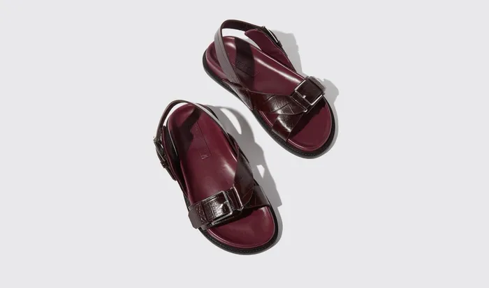 Scarosso Sandals Hailey Burgundy Croco Burgundy 8211 Crocoprinted 8211 Women