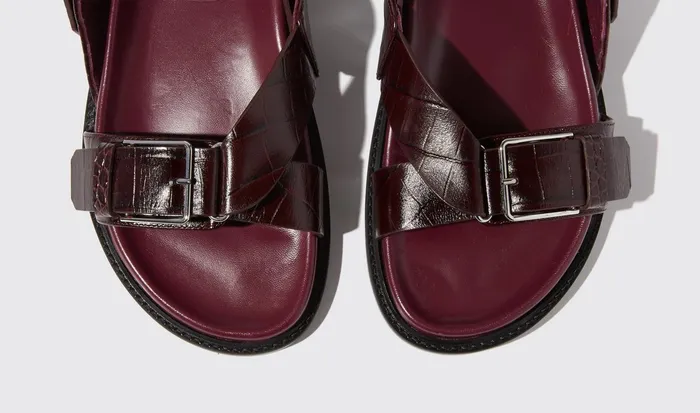 Scarosso Sandals Hailey Burgundy Croco Burgundy 8211 Crocoprinted 8211 Women