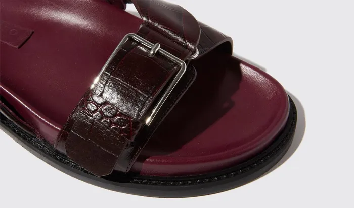 Scarosso Sandals Hailey Burgundy Croco Burgundy 8211 Crocoprinted 8211 Women