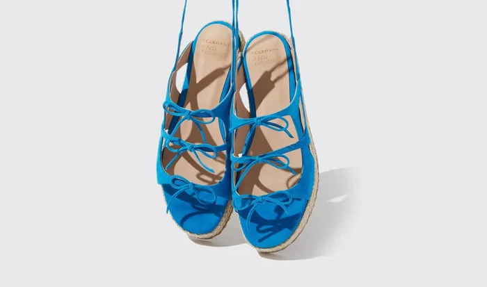 Scarosso Sandals Mediterraneo Light Blue 8211 Suede 8211 Women